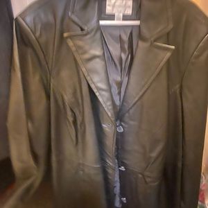 Womens leather coat plus size